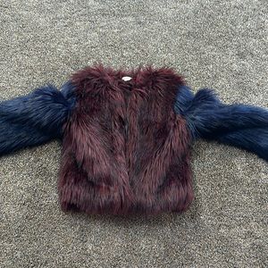 Like new fur size medium multi color jacket